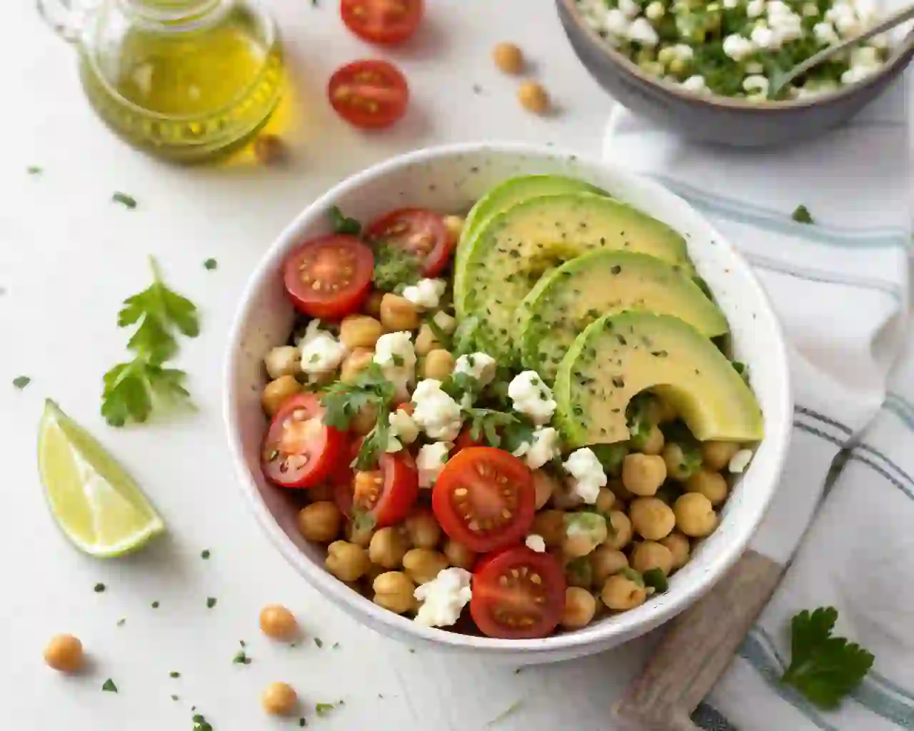 Chickpea Feta Avocado Salad (Easy + Protein-Packed!)