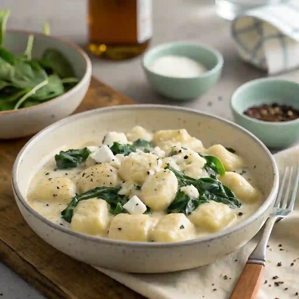 Creamy Gnocchi with Spinach and Feta